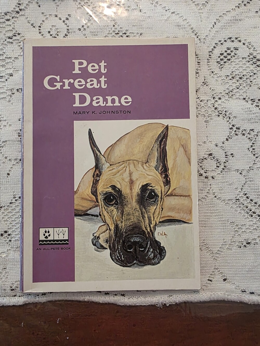 vintage copy of the book Pet Great Dane by Mary K. Johnston